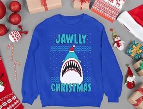 img 1 attached to 🐟 Merry Fishmas with Jawlly Ugly Christmas Sweater Kids Sweatshirt: Festive Long Sleeve Tshirt