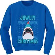 🐟 merry fishmas with jawlly ugly christmas sweater kids sweatshirt: festive long sleeve tshirt logo