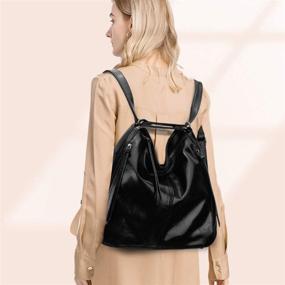 img 2 attached to Большая черная сумка-хобо из искусственной кожи с кисточкой - женская сумка и ручная сумка (KL2229 401#BLACK)