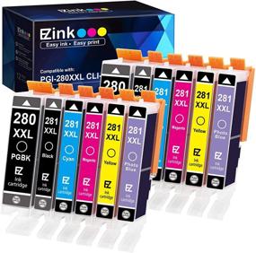 img 4 attached to 🖨️ E-Z InkTM 12 Pack Ink Cartridges Replacement for Canon PGI-280XXL CLI-281XXL PIXMA TS9120 TS8120 TS8220 Printers (PGBK, Black, Photo Blue, Cyan, Magenta, Yellow)