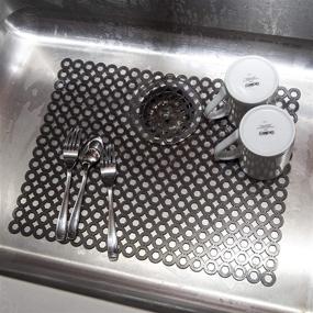 img 1 attached to 🚰 BINO Grey Kitchen Sink Protector Mat: Eco-Friendly and Quick-Draining for Stainless Steel Sinks