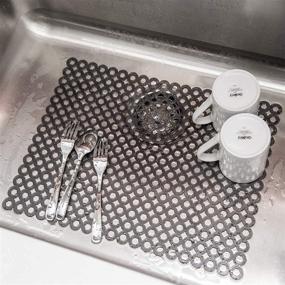 img 2 attached to 🚰 BINO Grey Kitchen Sink Protector Mat: Eco-Friendly and Quick-Draining for Stainless Steel Sinks