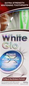 img 1 attached to 🌟 Зубная паста для любителей кофе и чая White Glo - отбеливающая формула с подарочной зубной щеткой X Action, 5,2 унции.