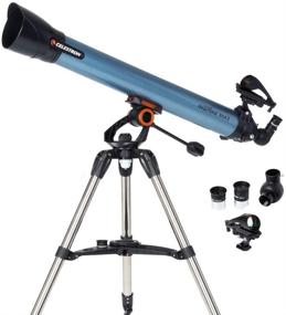 img 4 attached to 🔭 Celestron Inspire 80AZ Refractor Telescope with Smartphone Adapter - Blue (22402)