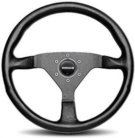 img 1 attached to 🚗 Momo Montecarlo 320mm Leather Steering Wheel in Black - Enhanced SEO