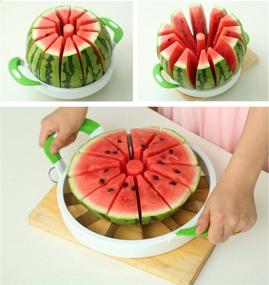 img 3 attached to NEX Watermelon Slicer: Efficient Fruit Cutter & Kitchen Companion for Large Melons