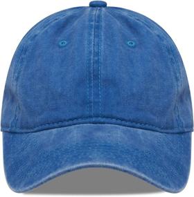 img 3 attached to 🧢 Retro Unisex Dad Hat - Vintage Washed 100% Cotton Baseball Cap, Adjustable Size, Classic Low Profile Plain Design