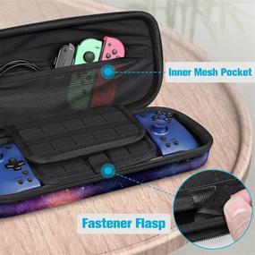 img 2 attached to 🎮 Fintie Carry Case for Hori Split Pad Pro Controller - Shockproof Travel Bag with Game Card Slots for Nintendo Switch OLED - Galaxy