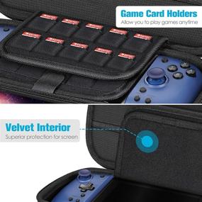 img 3 attached to 🎮 Fintie Carry Case for Hori Split Pad Pro Controller - Shockproof Travel Bag with Game Card Slots for Nintendo Switch OLED - Galaxy