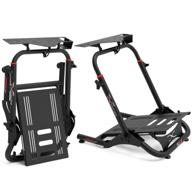 sgt racing simulator - heavy-duty, foldable cockpit stand for logitech g25, g27, g29, g920, thrustmaster, and fanatec - black edition, ideal for extreme sim racing wheel experience logo