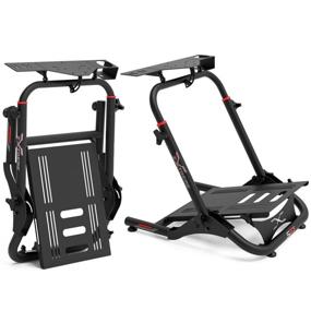 img 4 attached to SGT Racing Simulator - Heavy-Duty, Foldable Cockpit Stand for Logitech G25, G27, G29, G920, Thrustmaster, and Fanatec - Black Edition, Ideal for Extreme Sim Racing Wheel Experience
