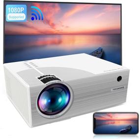 img 4 attached to 📽️ TECDIGBO Mini WiFi Projector with 6500 Lumens, 1080P Support &amp; 200&#34; Screen | Home Theater Movie Projector 55000Hrs | Compatible with TV Stick, HDMI, AV, USB, iOS &amp; Android