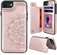 🌸 mmhuo iphone 7/8/se 2020 wallet case with card holder and flower magnetic back flip – rose gold, protective phone case for women logo