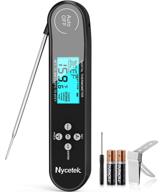 🌡️ black waterproof digital instant read meat thermometer for grilling, kitchen cooking and candy with backlight display, magnet and voice - ideal for oil deep fry, bbq, grill, smoker logo