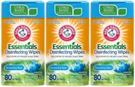 arm & hammer essentials disinfecting wipes, volcano renewing rain scent, 3 pack, 80 count, 240 wipes logo