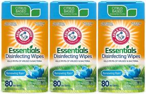 img 4 attached to Arm & Hammer Essentials Disinfecting Wipes, Volcano Renewing Rain Scent, 3 Pack, 80 Count, 240 Wipes