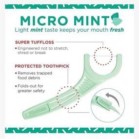 img 2 attached to 🦷 Plackers Micro 12 Counter Flosser with Travel Case, Mint, 2-Pack: Convenient Dental Care for On-the-Go