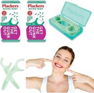 🦷 plackers micro 12 counter flosser with travel case, mint, 2-pack: convenient dental care for on-the-go logo