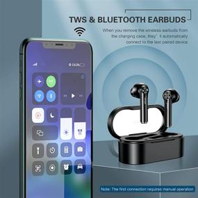 img 2 attached to 🎧 Wireless Earbuds with Bluetooth 5.0, In-Ear Headphones and Wireless Charging Case, TWS Earphones with Mic, Deep Bass, IPX4 Waterproof, 42H Playtime, Touch Control - Black