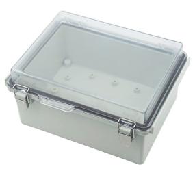 img 4 attached to 🔒 Zulkit ABS Plastic Dustproof Waterproof IP67 Junction Box with Hinged Shell, Grey Clear Cover, Stainless Steel Buckles - 8.7 x 6.7 x 4.3 Inch, Ideal for Outdoor Universal Project Enclosures
