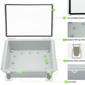 img 1 attached to 🔒 Zulkit ABS Plastic Dustproof Waterproof IP67 Junction Box with Hinged Shell, Grey Clear Cover, Stainless Steel Buckles - 8.7 x 6.7 x 4.3 Inch, Ideal for Outdoor Universal Project Enclosures