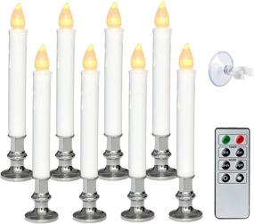 img 4 attached to 🕯️ Wondise Flameless Window Candles with Remote and Timer - Battery Operated Silver Holders and Suction Cups, White Candles for Christmas Home Decoration (Set of 8) – Dimensions: D1.75 x H9 Inch