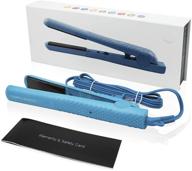 herstyler colorful seasons ceramic hair straightener: dual voltage, 1.25 inch blue styler logo