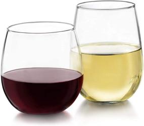 img 4 attached to 🍷 Libbey Stemless 12-Piece Wine Glass Party Set – Perfect for Red and White Wines!