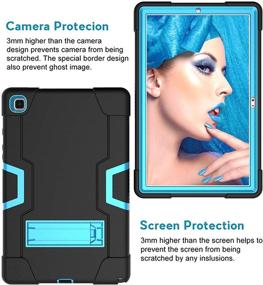 img 2 attached to 📱 Bingcok Galaxy Tab A7 10.4 Case 2020 - Full-Body Shockproof Cover, Heavy Duty Protection for SM-T500 / SM-T505 / SM-T507 (1-Black+Blue)