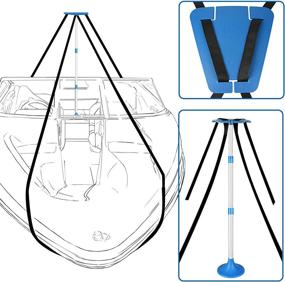 img 4 attached to 🛥️ iCOVER Boat Cover Support Pole System - Prevent Sagging with Height Adjustable Aluminum Telescoping Pole and Webbing Strap
