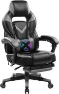 healgen big & tall gaming chair with footrest - pc computer video game chair, racing gamer pu leather chair, high back swivel executive ergonomic office chair with headrest, lumbar support cushion logo