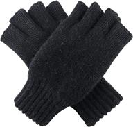 fingerless leather gloves with bruceriver knitted thinsulate technology logo