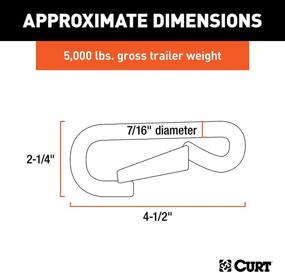 img 3 attached to CURT 81271 Snap Hook Trailer Safety Chain Hook Carabiner Clip: 7/16-Inch Diameter, 5,000 lbs - Secure Your Trailer with Ease!