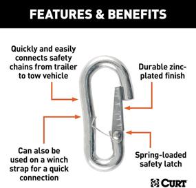 img 2 attached to CURT 81271 Snap Hook Trailer Safety Chain Hook Carabiner Clip: 7/16-Inch Diameter, 5,000 lbs - Secure Your Trailer with Ease!