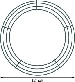 img 1 attached to Wire Wreath Rings - 3 Pack, Dark Green, 12 Inch - Ideal for Christmas Decoration