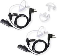 tidradio walkie talkie earpiece with mic - motorola earpiece 2 pin covert acoustic tube radio earpiece compatible for cls1410 cp110 cp200 gp300 cp040 (2-pack) logo