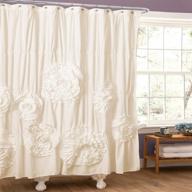 🚿 lush decor serena shower curtain – ruffled floral shabby chic farmhouse style bathroom decor, ivory (72” x 72”) logo