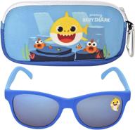 🐬 baby shark kids sunglasses and protective case - blue toddler sunglasses (3-pack) logo