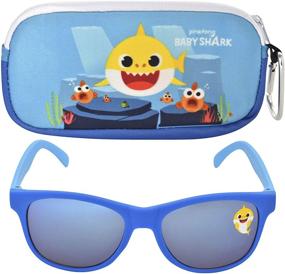 img 4 attached to 🐬 Baby Shark Kids Sunglasses and Protective Case - Blue Toddler Sunglasses (3-Pack)