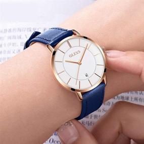 img 3 attached to 🕰️ Waterproof Calendar Wristwatches for Women - OLEVS Watches