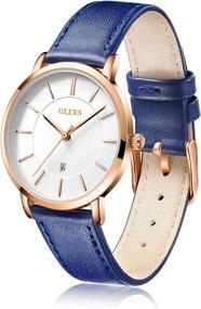 img 4 attached to 🕰️ Waterproof Calendar Wristwatches for Women - OLEVS Watches