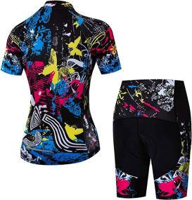 img 3 attached to Quick-Dry Women's Cycling Jersey Set with Padded Shorts - Short Sleeve Bike Clothes