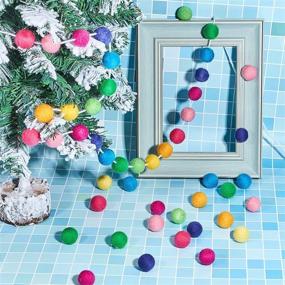 img 1 attached to 🎄 Wool Felt Ball Garland - Vibrant Handmade Pom Pom Garland for Festive Wall or Christmas Tree Decoration - 6.5 Feet Long with 24 Colorful Balls (3 Pack)