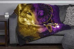 img 1 attached to Cozy up in Style with the 🐺 Wolf Dreamcatcher Super Soft Plush Fleece Throw Blanket