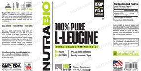 img 1 attached to Натуральная ферментированная свободная аминокислота NutraBio Pure L-Leucine - повышенное восстановление и поддержка мышц - веганский, без ГМО, без глютена - 500 грамм