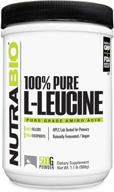 натуральная ферментированная свободная аминокислота nutrabio pure l-leucine - повышенное восстановление и поддержка мышц - веганский, без гмо, без глютена - 500 грамм логотип