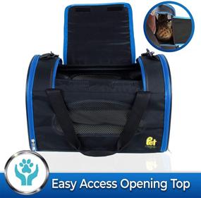 img 3 attached to Waterproof Foldable Pet Carrier by Pet Magasin: Collapsible Soft Transport Bag for Cats, Small Dogs & Other Pets - Ideal for Car & Plane Travel
