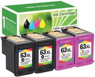 🖨️ limeink 4 remanufactured high yield 63xl 63 xl ink cartridge for hp envy 4512 4520 deskjet 3632 2130 2132 1110 3636 3637 1112 3630 3634 officejet 3830 3833 4650 4652 4655 5255 5258 printer in black and color logo