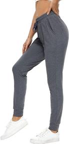 img 3 attached to BATHRINS Women's Tapered Joggers with Pockets – High Waist Casual Yoga Sweatpants