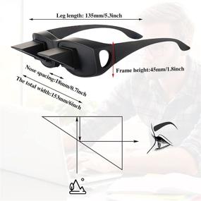 img 3 attached to 👓 Ленивые очки: кроватные призматические очки для удобного чтения и просмотра телевизора в кровати - черные, крупный размер